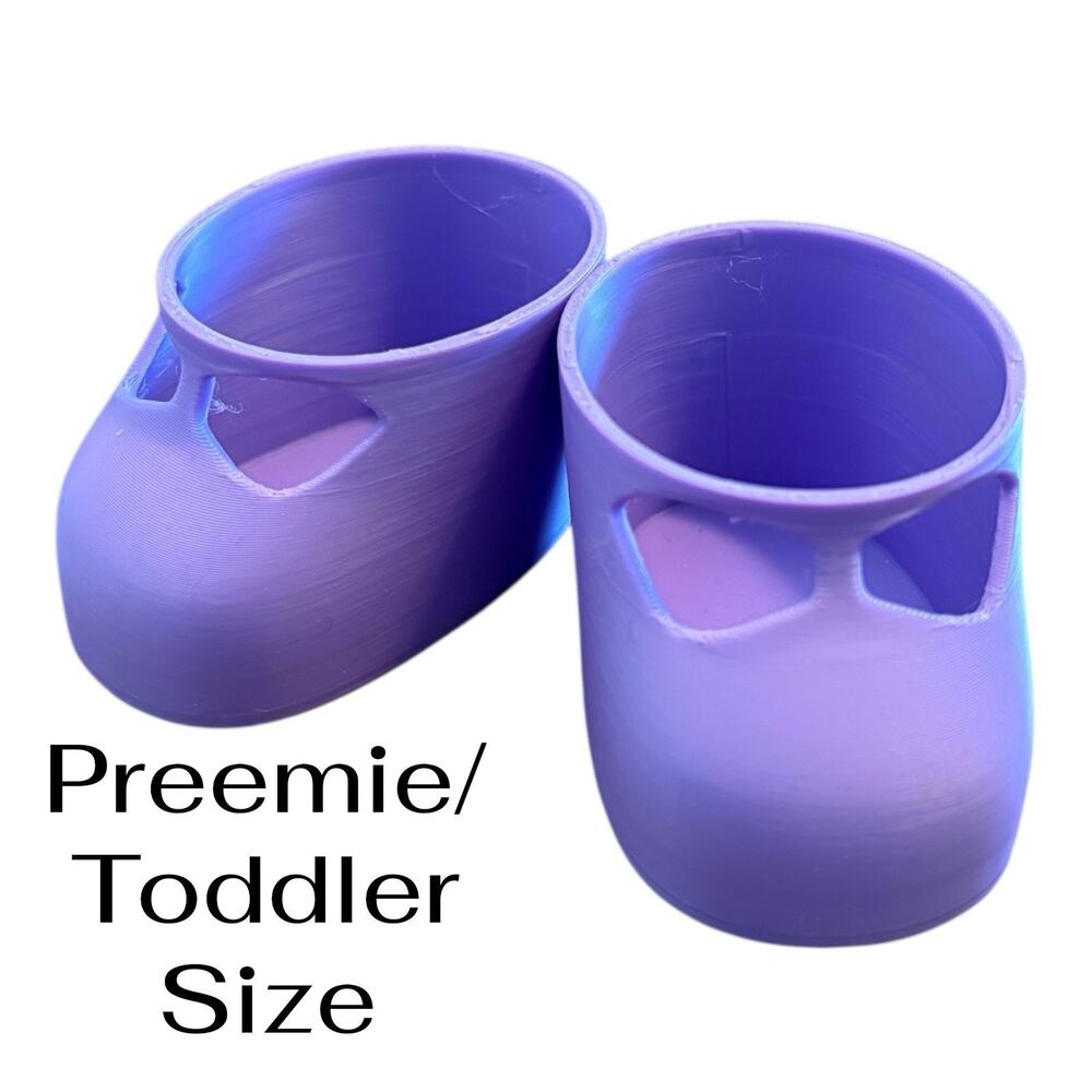 Replacement Shoes For Preemie Size Cabbage Patch 3D Printed Mary Janes Purple